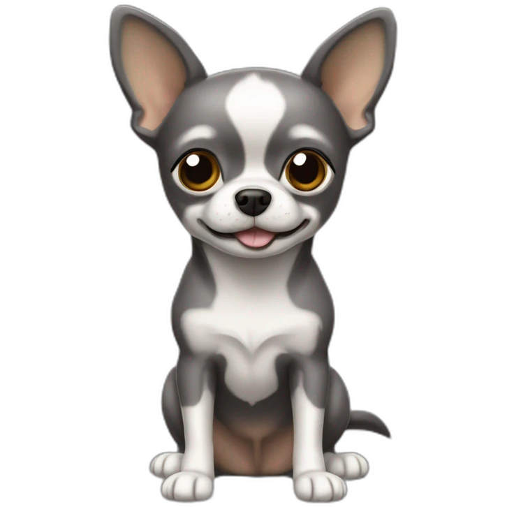 Chien de te chihuaha gris foncé emoji