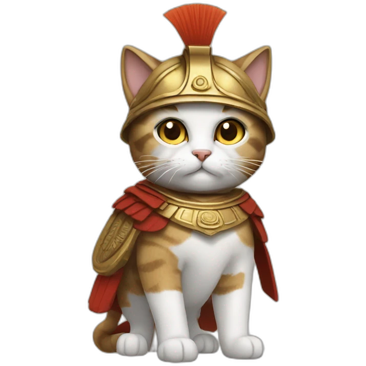 cat dressed as a ancient greek soldier emoji