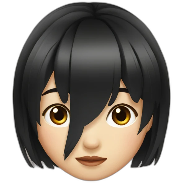 asian girl with black hair and bangs emoji