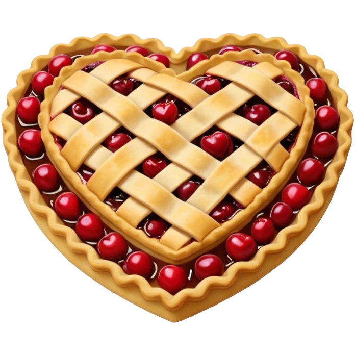 Beige Heart-shaped cherry pie  emoji