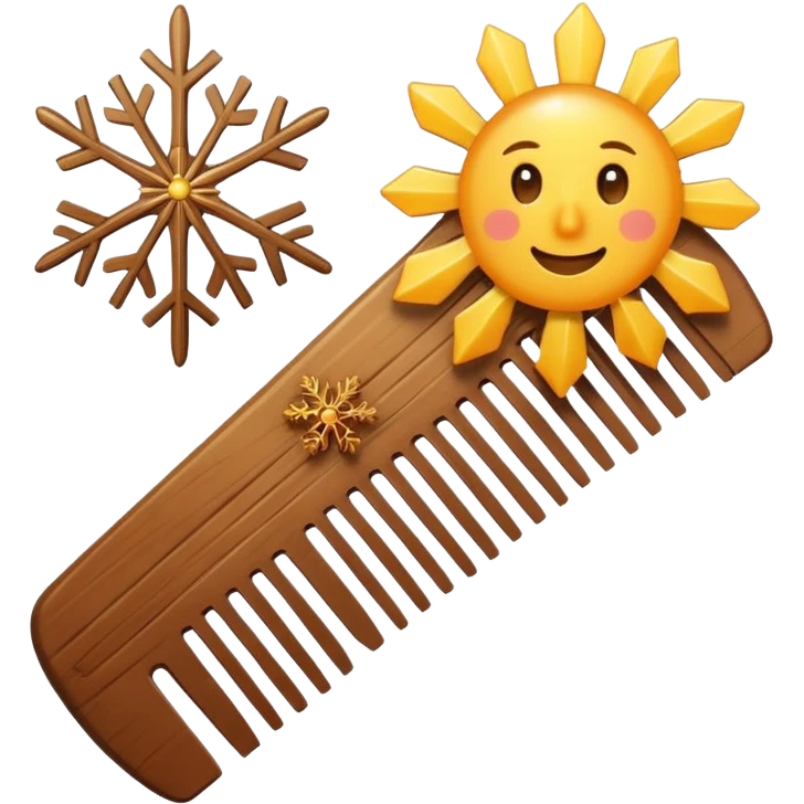 comb with a small sun and snowflake nearby emoji