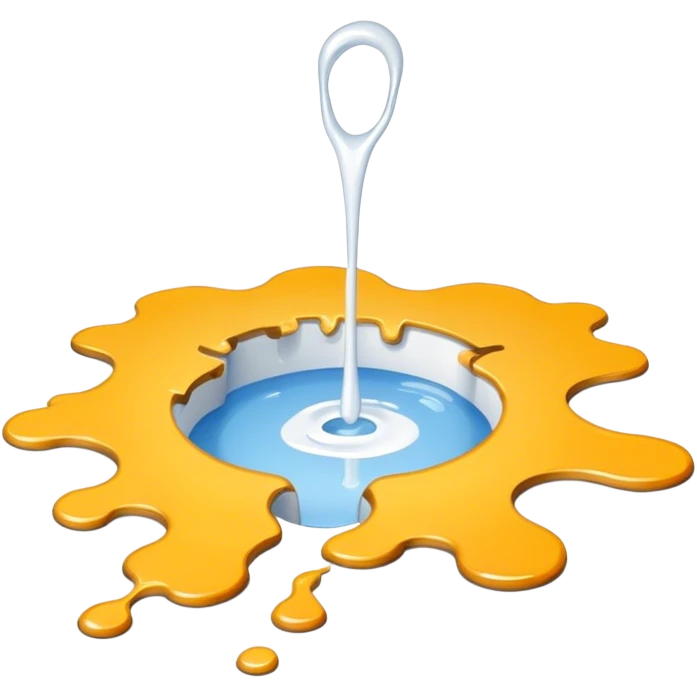 a hole on floor dripping white paint  emoji