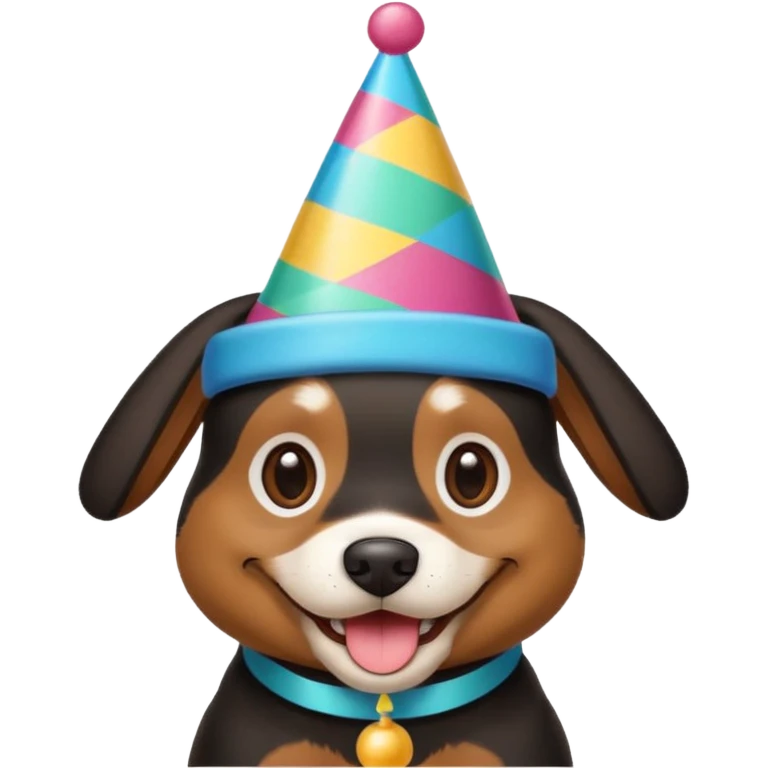 black and brown dog at a birthday party emoji