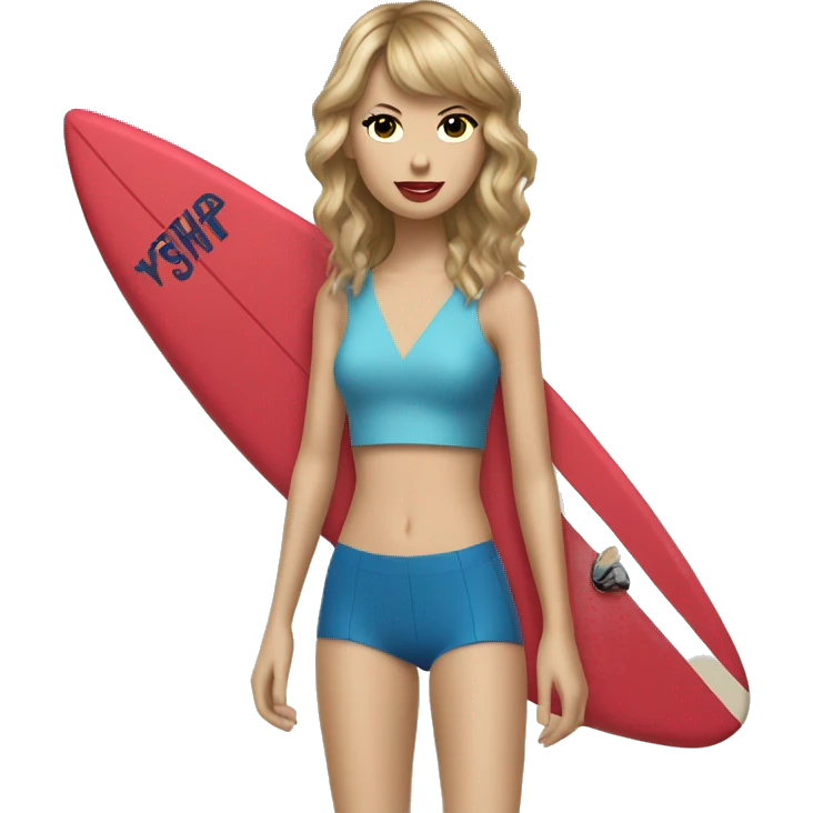 Taylor swift with surfboard emoji