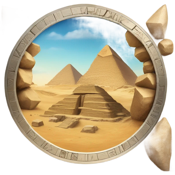 Vinyl record into Egypt pyramid emoji