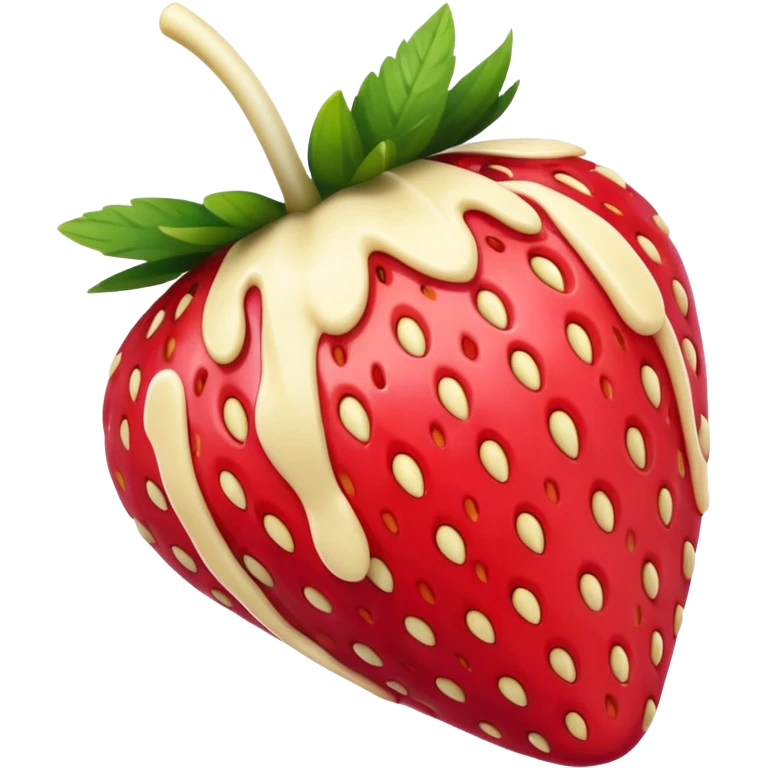 Strawberry with white chocolate emoji