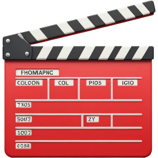 red clapperboard used in filmmaking, cute and stylish design emoji