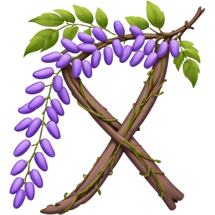 emoji check mark made out of wisteria vine emoji