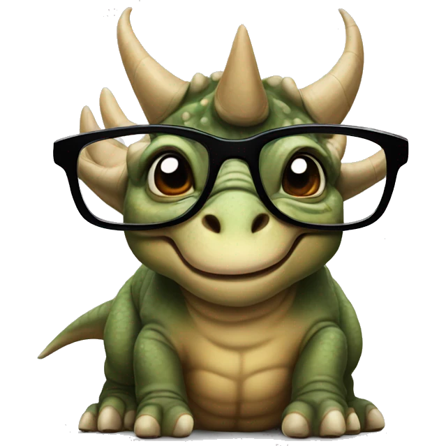 Triceratops with glasses emoji