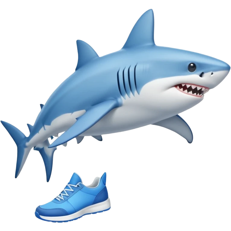 Shark with two legs with two blue trainers emoji