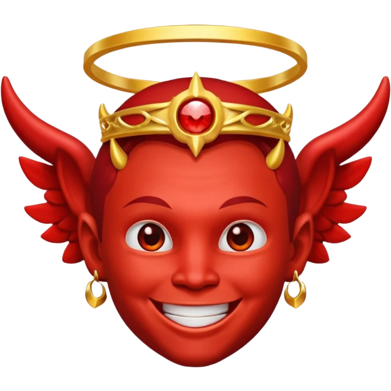 Diablo sonriente con aureola de ángel emoji