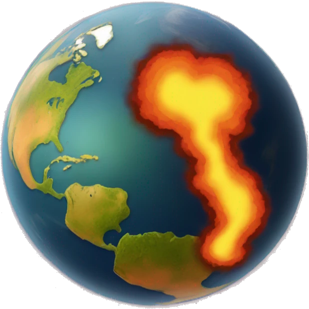 panet earth with heat emoji