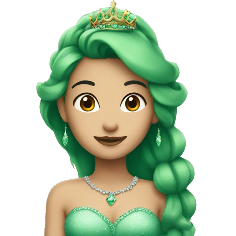 princess with green hair and a tiara  emoji