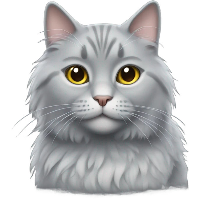 Fluffy grey cat emoji