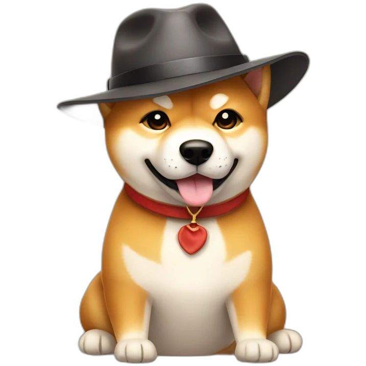 Shiba Inu with a fedora emoji