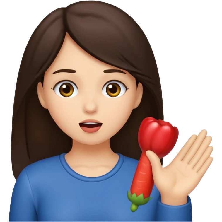 A brunette girl sucks a dick. emoji