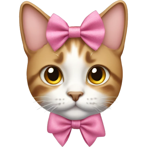 Cat wearing bows in hair emoji