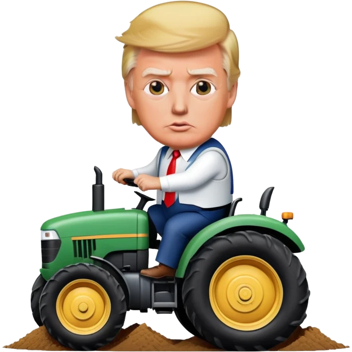 Trump getting ran over by tractor emoji
