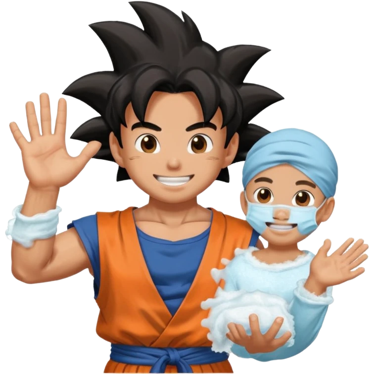 Goku catches rilley's hand soap Tyler face mask funny  emoji
