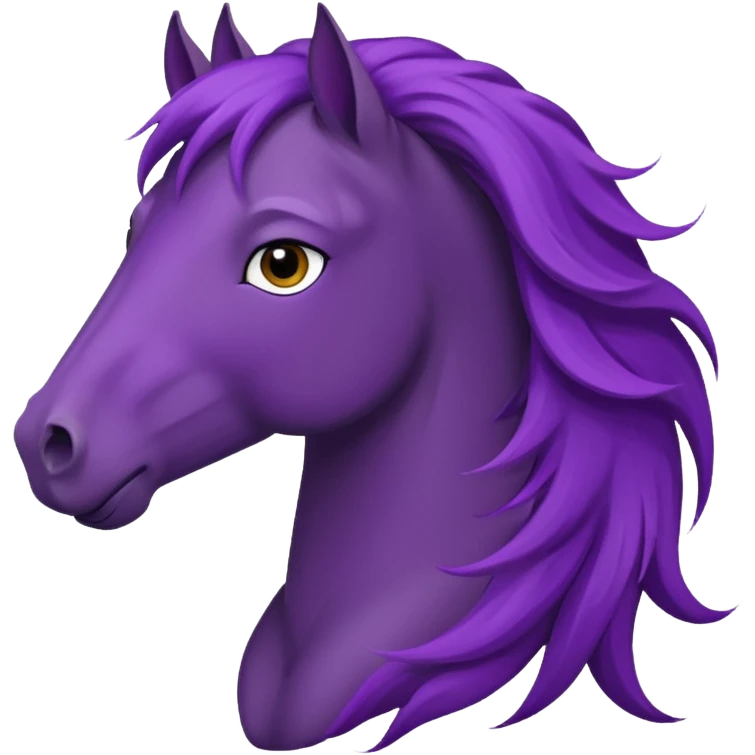 purple horse with wind hair face emoji