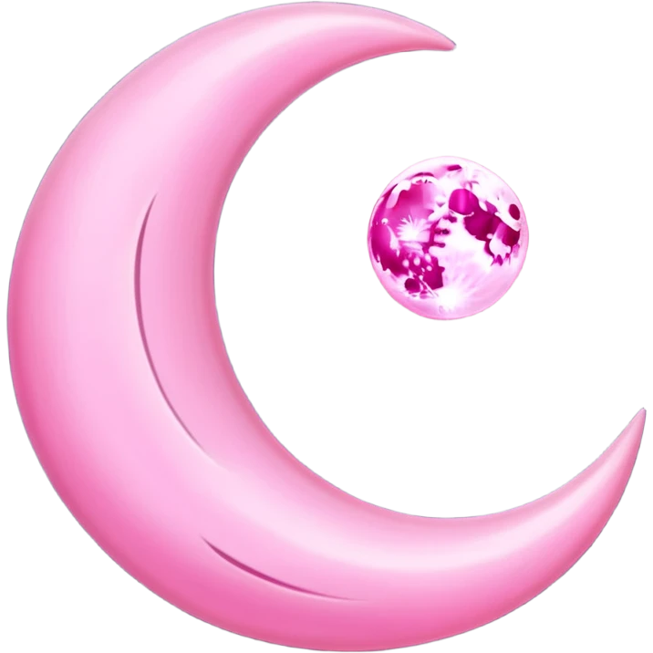 Pink crescent moon no face emoji