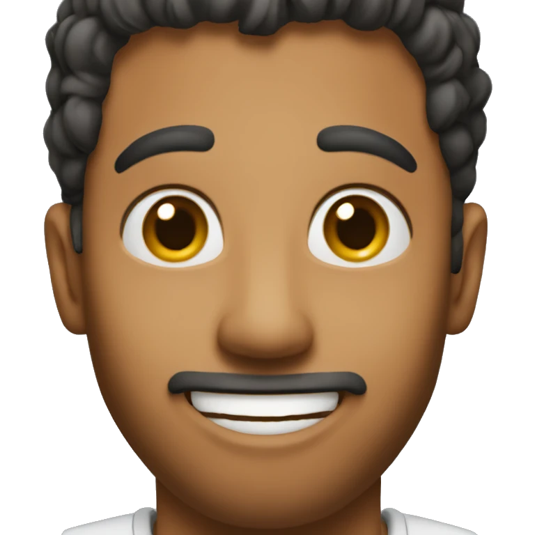emoji of south asian guy smiling he has no beard and short curly hair emoji