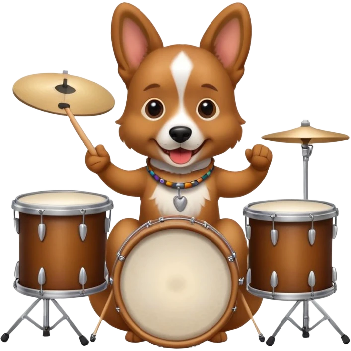dog playing the drums emoji