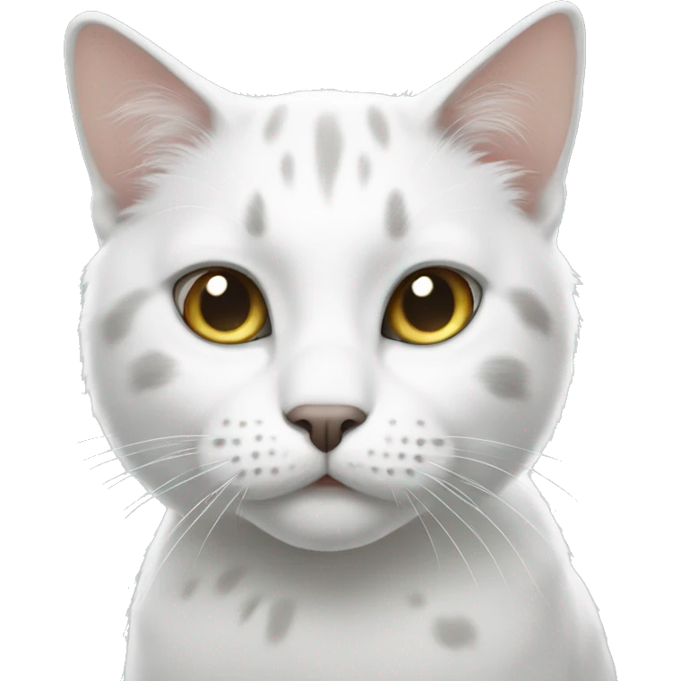 White cat with gray spots  emoji