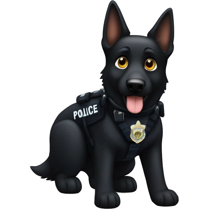Black German shepherd with police  emoji