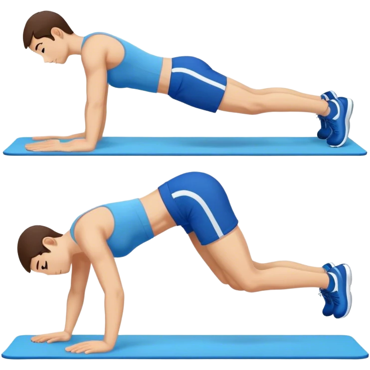 blue shorts doing plank exercise emoji