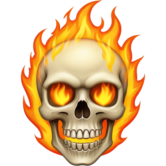 Skull on fire emoji