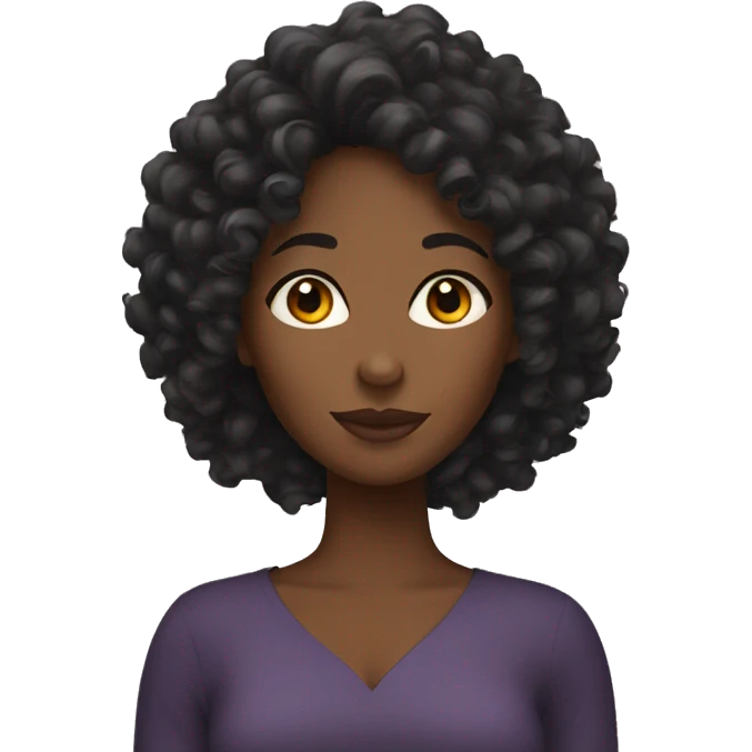 black woman with curly hair emoji