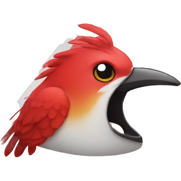 red bird crying emoji