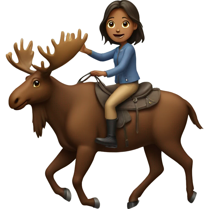 girl riding moose  emoji