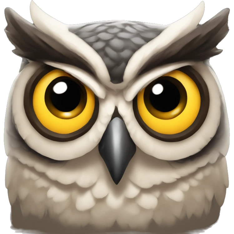 a top down view of an owl emoji