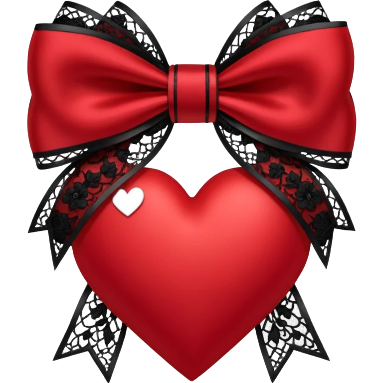 heart with a bow, goth emoji