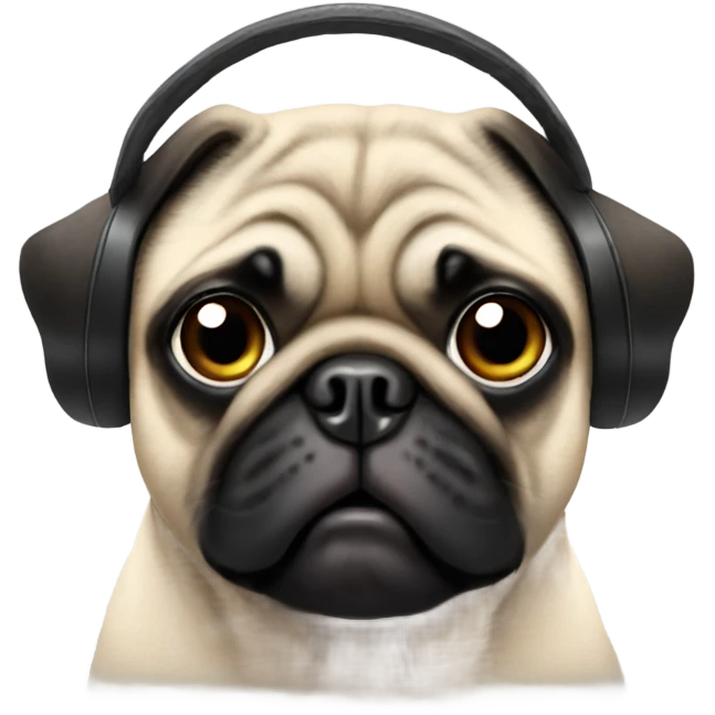 Pug with earmuffs emoji