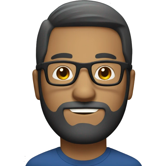 bold white men with small beard and soft glasses on pc computer emoji