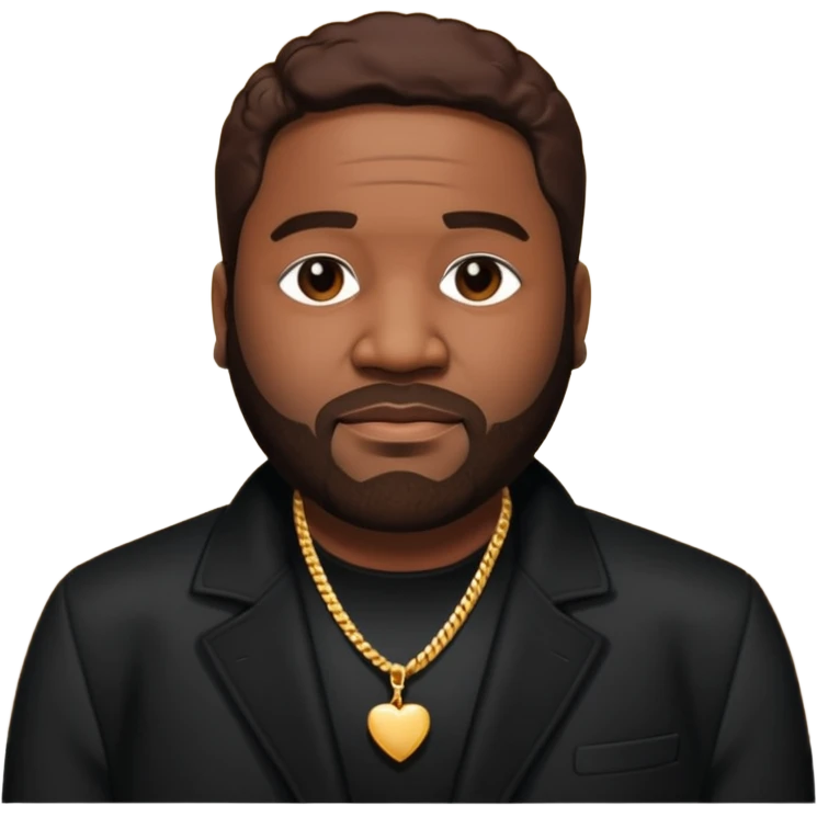 Gerald Levert with dark brown hair, black outfit emoji