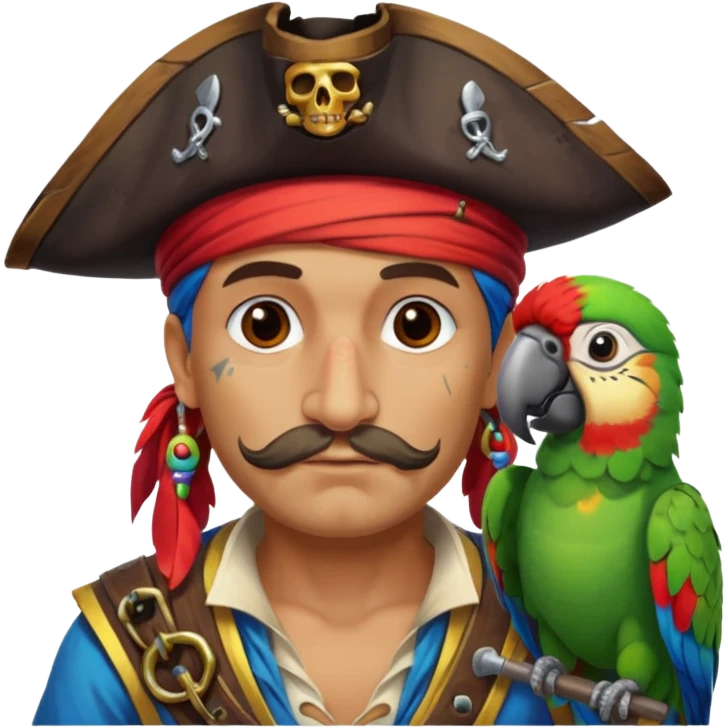 pirate and parrot emoji