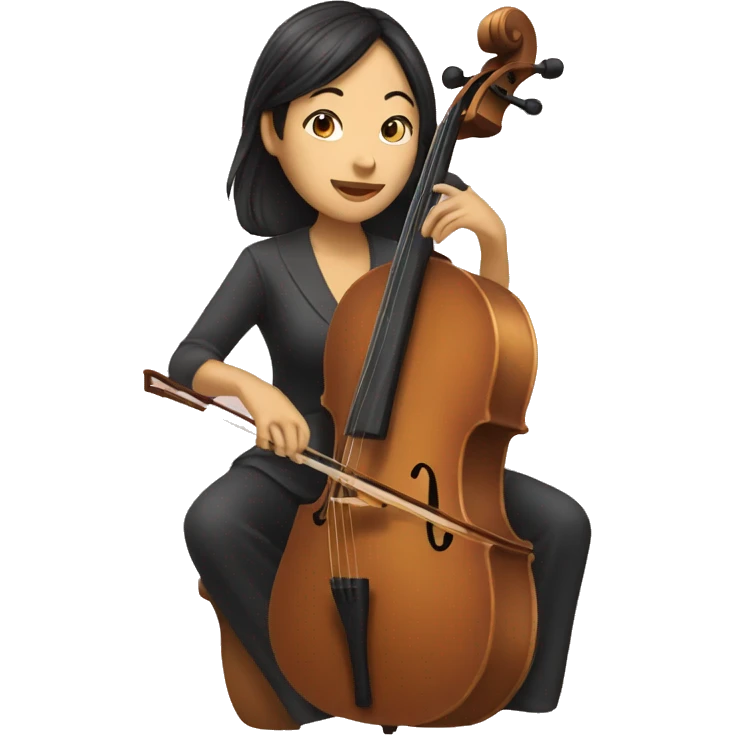 Asian woman playing cello  emoji