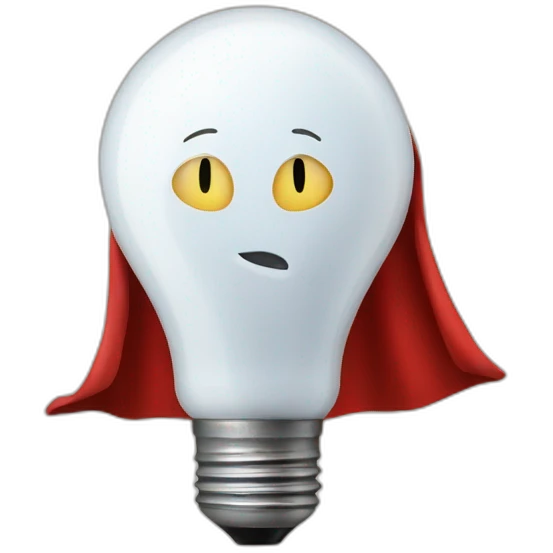 bulb with superman cape not male emoji