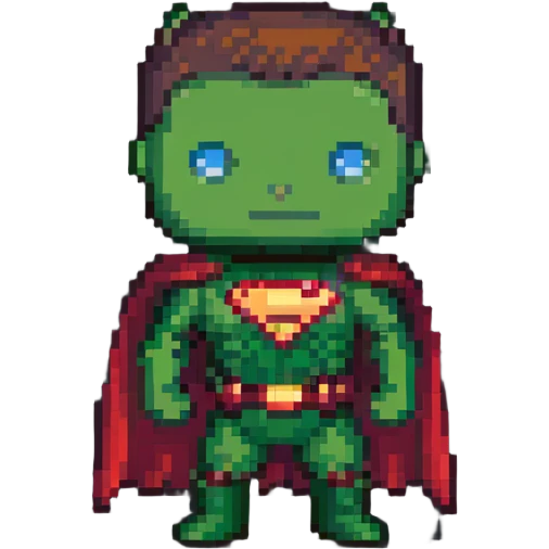 superhero funko pop style pixel art emoji