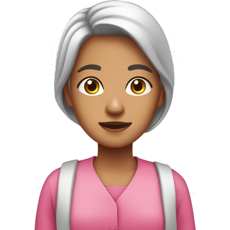 a female carer wearing a pink outfit emoji