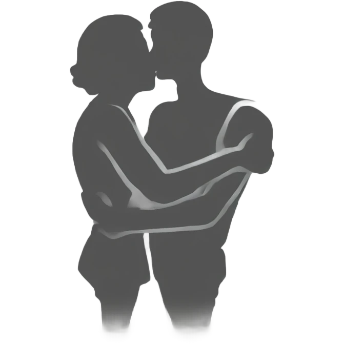 intimate couple kiss embrace emoji