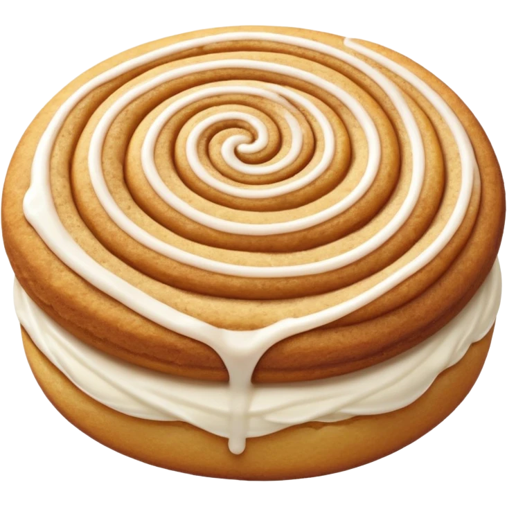 a snickerdoodle cookie that has a honeybun style swirl with cinnamon roll style icing emoji