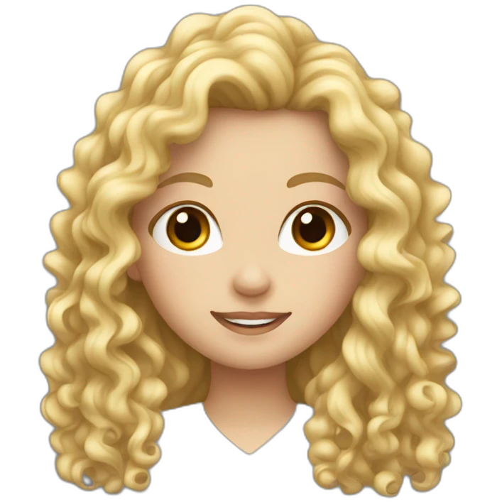 Long Curly white girl  emoji