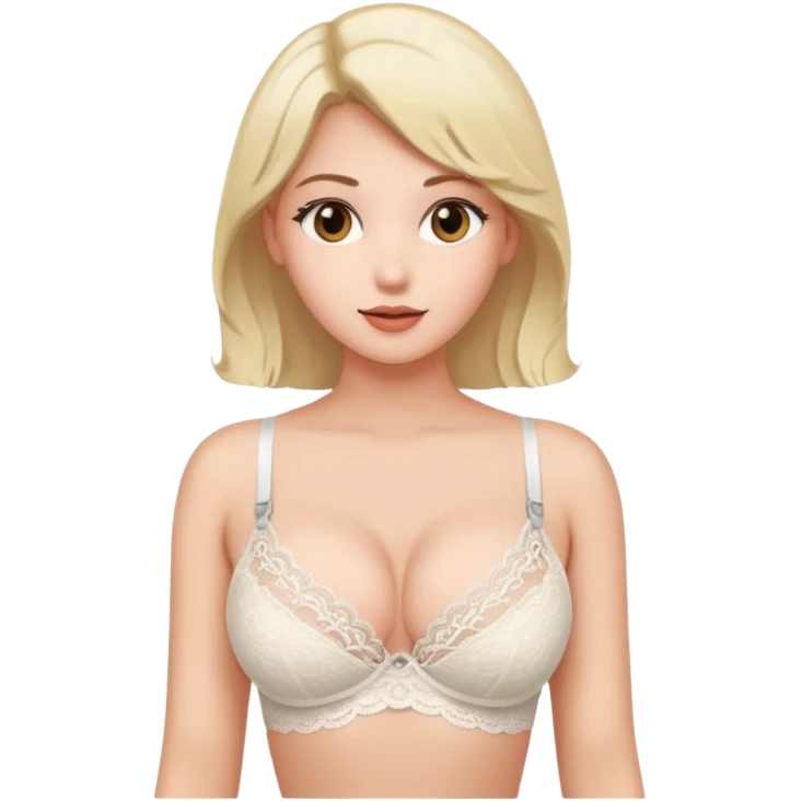young women with big boobs wearing lace bra emoji