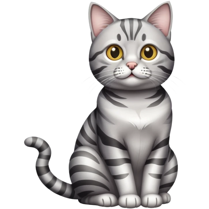 Silver tabby cat sitting emoji