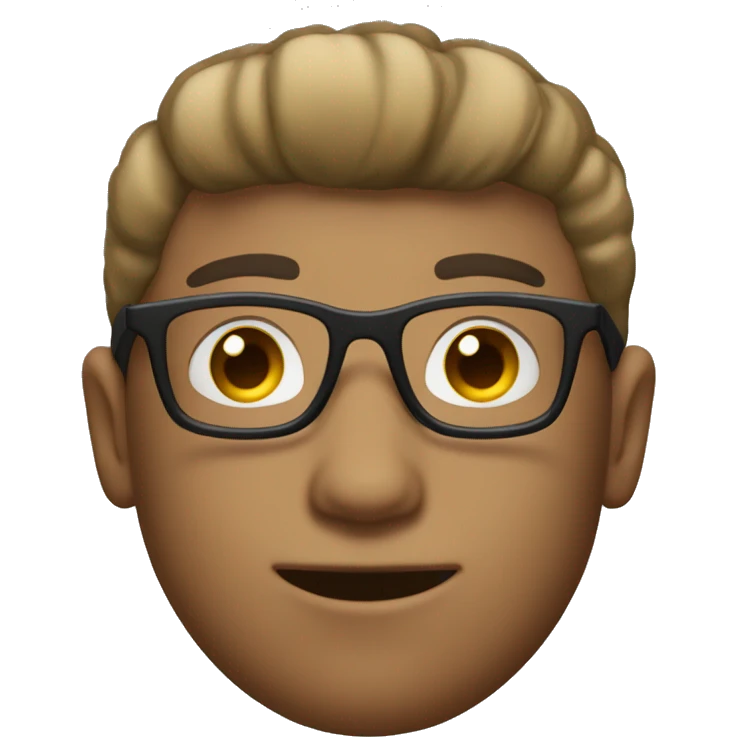 joven de 20 años programador con lentes straight hair short emoji